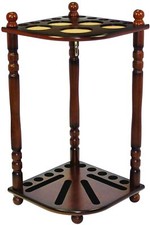 RAM Gameroom Decorative Pool Table Billiard Cue Floor Rack Chestnut 