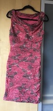 Womens Pink And Taupe Ruched Dress