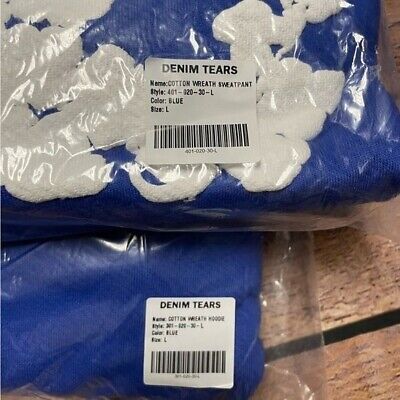 NEW Denim Tears Cotton Wreath Sweatpants Royal Blue Size S NEW Denim Tears Cotton Wreath Sweatpants Royal Blue Size S