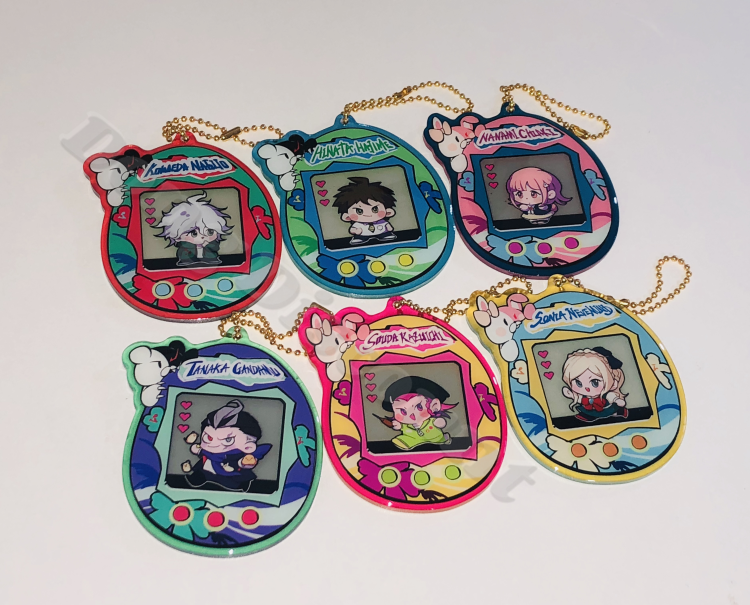 Danganronpa Tamagotchi Shaped Acrylic Keychain Kawaii Keyring