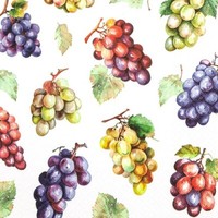 20 Servietten Wine Grapes Bunte Weintrauben Weinlese FrüChte Weinb Deko 33X33Cm