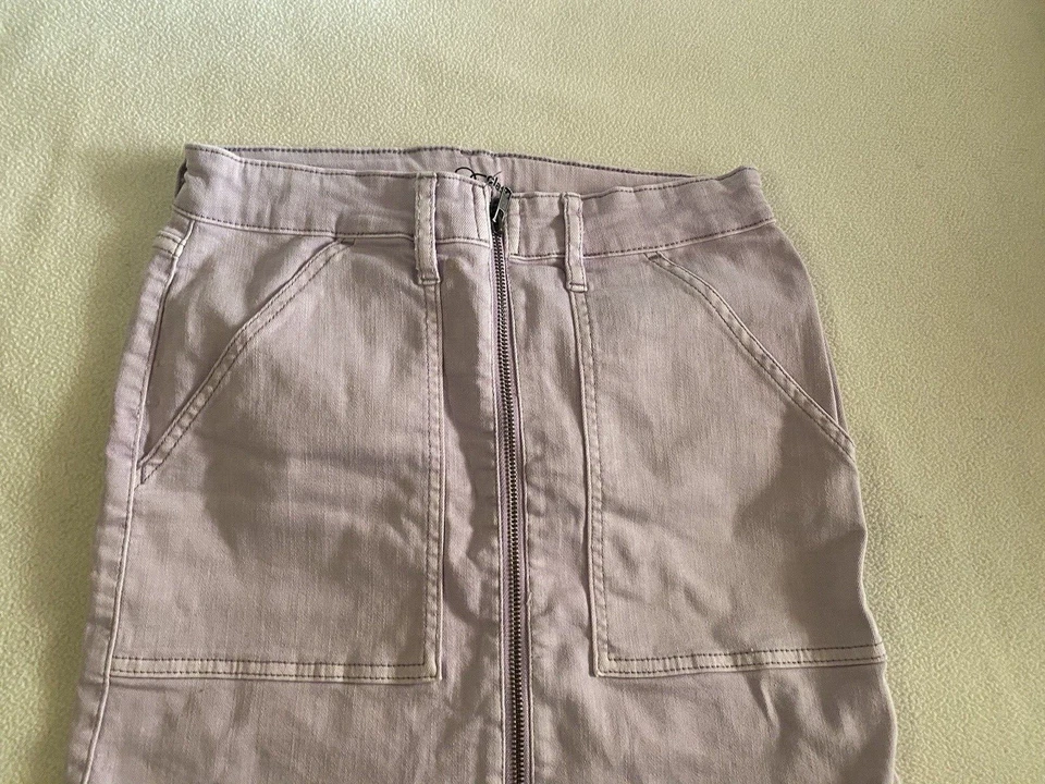 Falda Art Class Niñas XL (14-16) Cremallera Frontal Lila Denim Mini Falda, Bolsillos Foto 2 de 3