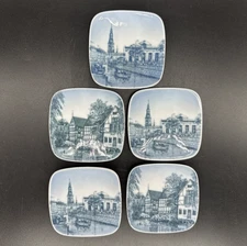 5 Thorvaldsens Copenhagen Museum Mini Plates Butter Pats Kjeld Bonfils 3.25" EUC