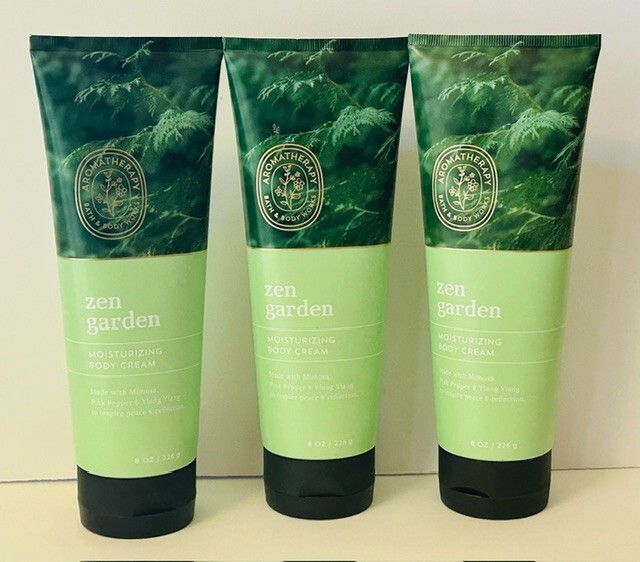 (3) Bath & Body Works Aromatherapy Zen Garden Moisturizing Body Cream  8 oz