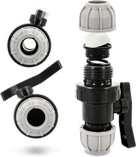MDPE Compression Ball Valve Water Pipe HDPE LDPE 20 25 32 40 50 63mm BSPM BSPF