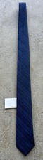 Vintage NWT 1990s Van Heusen Blue Abstract Striped Navy Chrome Polyester Necktie