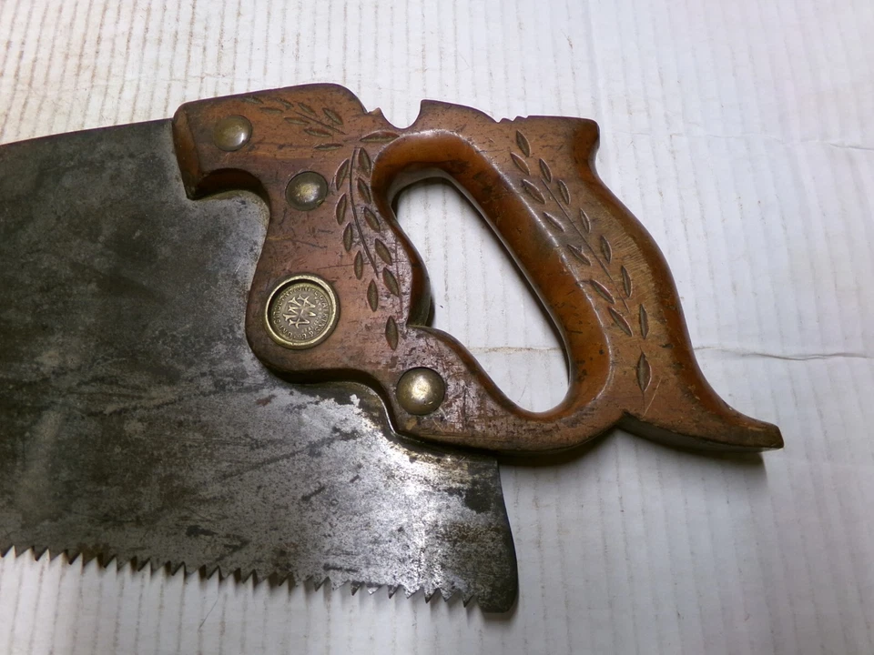 Atkins 5 TPI Hand Saw No 53 Silver Steel 26" Woodworking Tool Vintage - Image 2 of 4