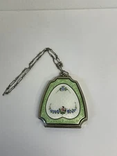 Vintage 1920’s Guilloche Enamel Compact Wristlet EAM