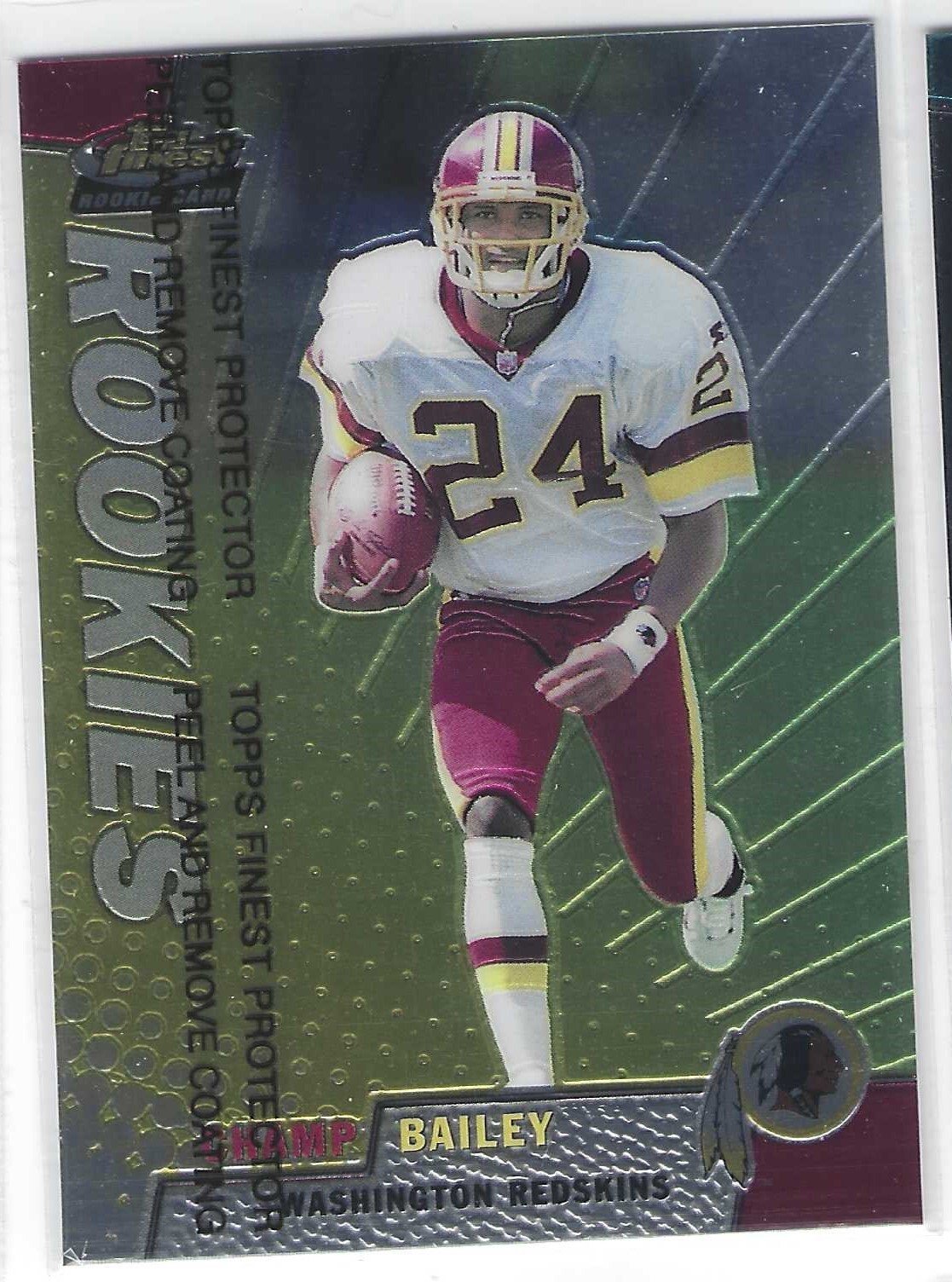 1999 Topps Finest - CHAMP BAILEY #162 - Rookie RC - Washington Redskins