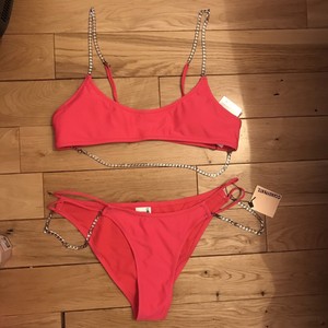 asos neon pink bikini