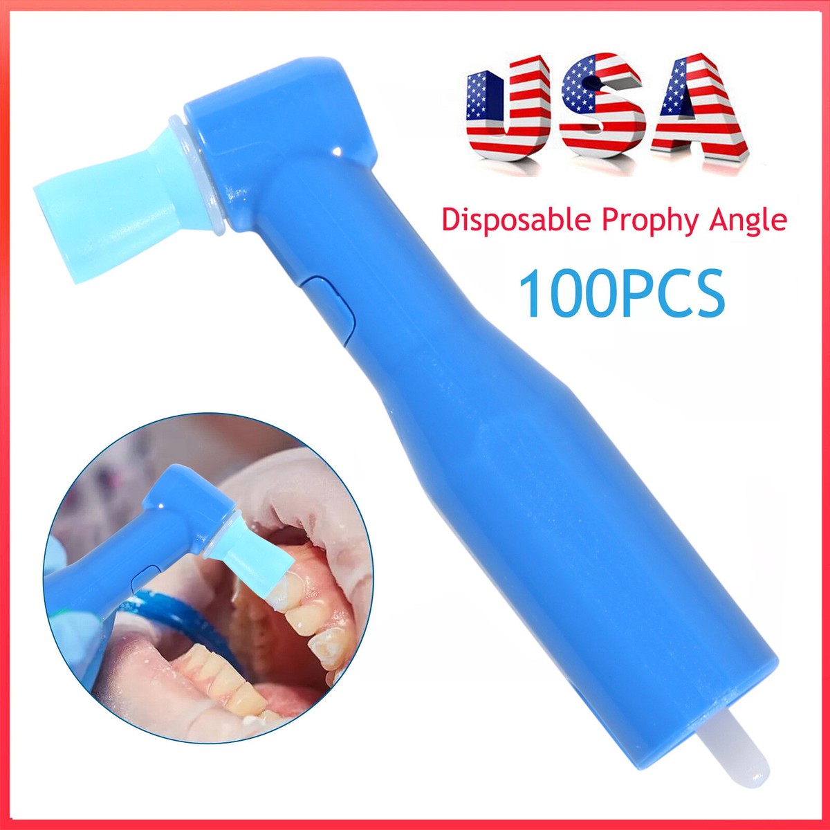 Angles De Polissage (Prophy Angles) Jetables Pour Dentiste - Lot De 100 - Bleu/vert