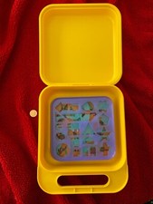 Tupperware Tuppertoys 8 STENCILS Set w/ CARRY CASE Lunchbox Art Box 1408-7 Vtg