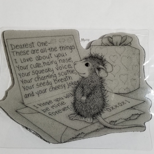 House Mouse Dearest One Love Letter Valentine Cling Rubber Stamp HMCR81 - Afbeelding 1 van 4