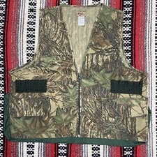 Vtg Sports Afield Camo Hunting Shooting Vest Mens Sz XL Back Bird Pocket Shooter