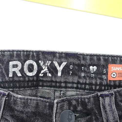 Pantalones de mezclilla Roxy Bootcut para mujer 11 negros de algodón elásticos atardecer playa ajuste acampanado - Imagen 2 de 10