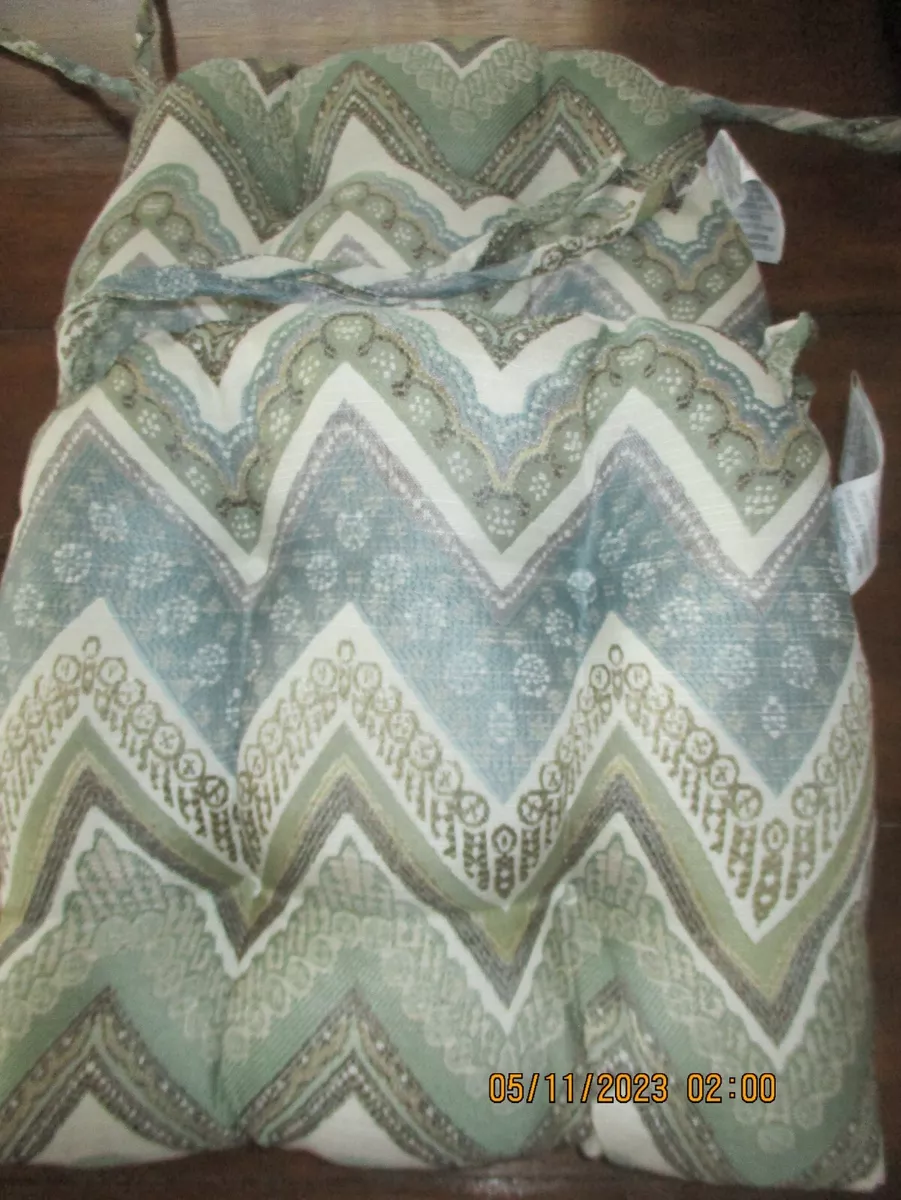 Pillow Perfect Indoor Cottage Mineral Chair Pads 2 Count 15.5x16