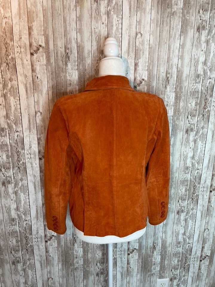 Christopher Banks Blazer Jacket Suede Womens Orange Size Small - E4829 - Изображение 4 из 4