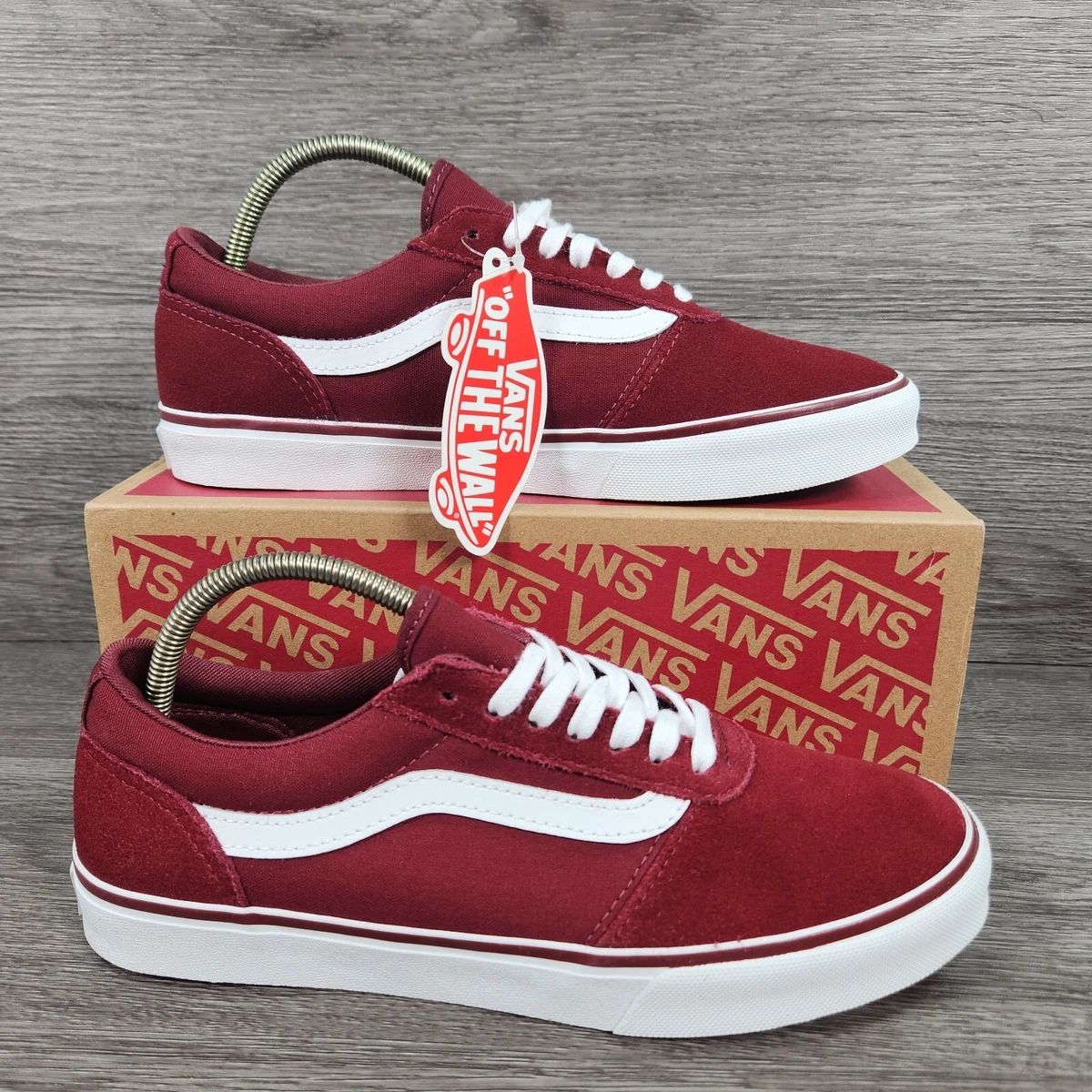 Vans Maddie Cabernet Size UK 4 Suede Canvas Burgundy Red Low Top Vans Trainers