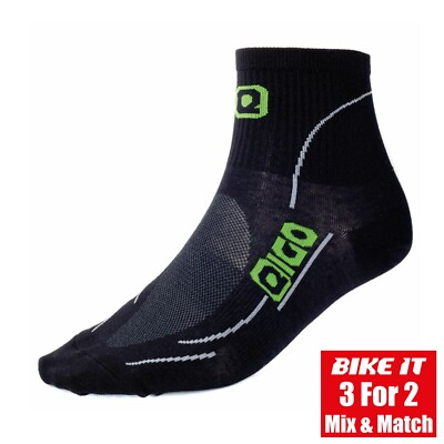 NEU EIGO FAHRRADSOCKEN SCHWARZ COOLMAX TECH FAHRRAD ROAD TOURING PENDELN 1 PAAR