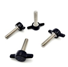 M6 x 25mm Clamping Thumb Screw Bolts with Black Butterfly Tee Wing Knob 4 Pack