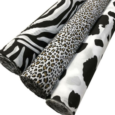 Poly Baumwolle Schnee Leopard Katze Fell-Zebra-Kuhfell Muster 45'' breit