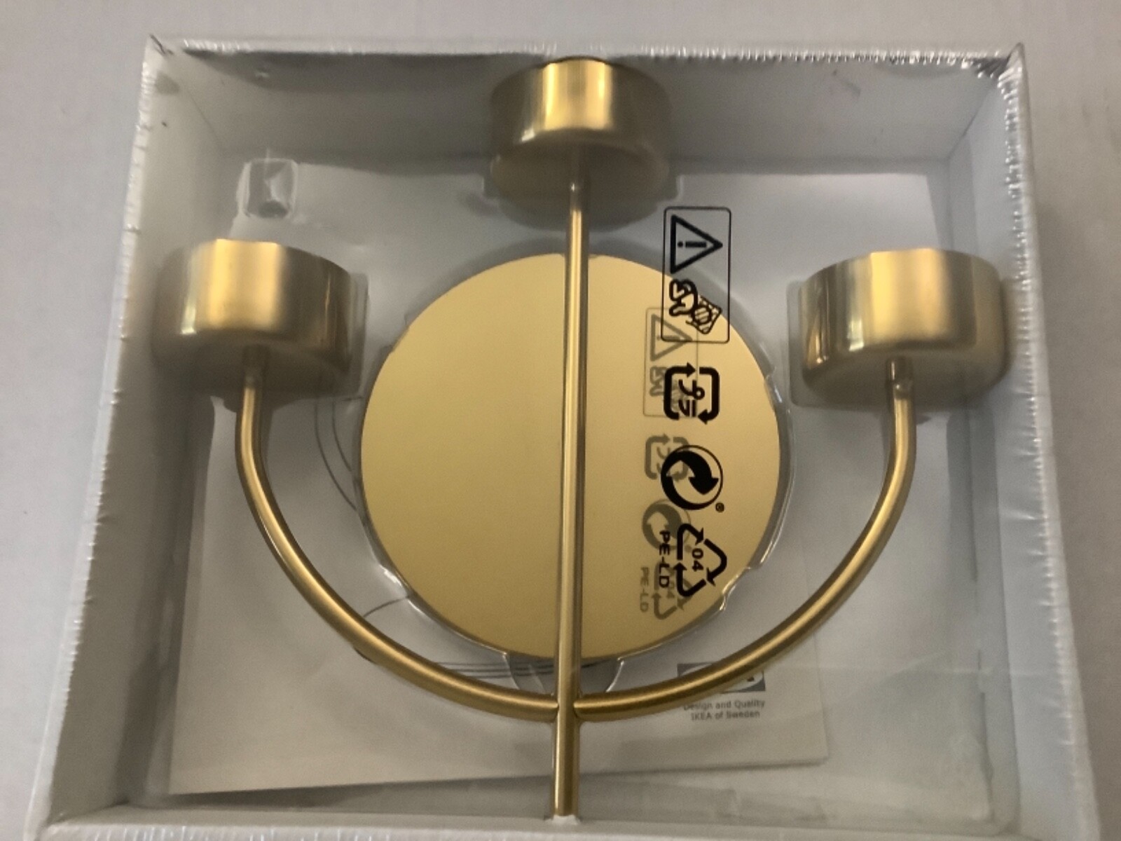 New Ikea VINTERFEST 7" Tealight Candle Holder for 3 Tealights, Gold eBay