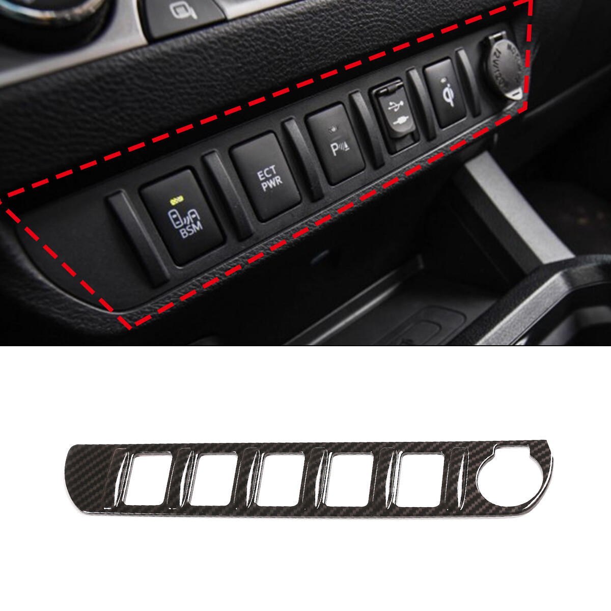 JDMCAR Set Inserti Console Centrale Per Toyota Tacoma 2016-2022: Vassoio E Divisore Bracciolo
