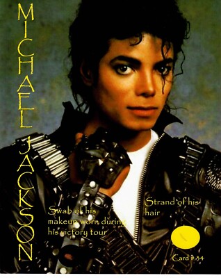 RARE!  Michael Jackson  Swab of Makeup and Strand of His Hair Encapsulated