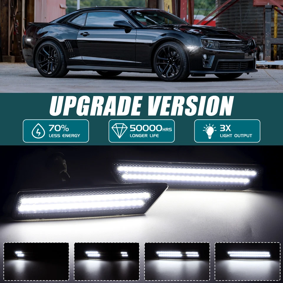 Lámpara LED dinámica delantera trasera luces marcadoras laterales para Chevy Camaro SS LT 2010-2015 Foto 4 de 4