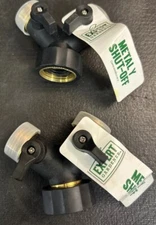 Lot Of (2) Water Garden Hose Y, Metal Y Shut-Off Splitter w/ Shutoff Valves -new