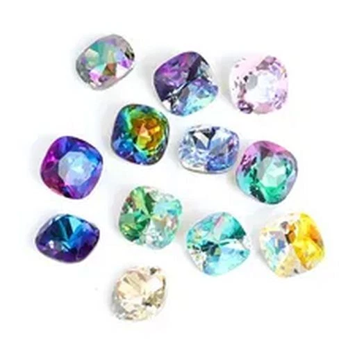 Square Gem Rhinestone Stone Flatback Self Adhesive Crystal Jewelry Making 10Pcs - Image 2 of 4
