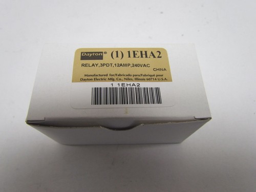 Dayton 1EHA2 11-Pin Relay 3PDT 12 Amp 240VAC Coil NEW - 第 1/8 張圖片