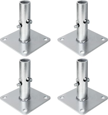 4 PCS Scaffold Base, Galvanized Scaffold Base Plates 4.75'' x 4.75'' x 1-5/16 OD,