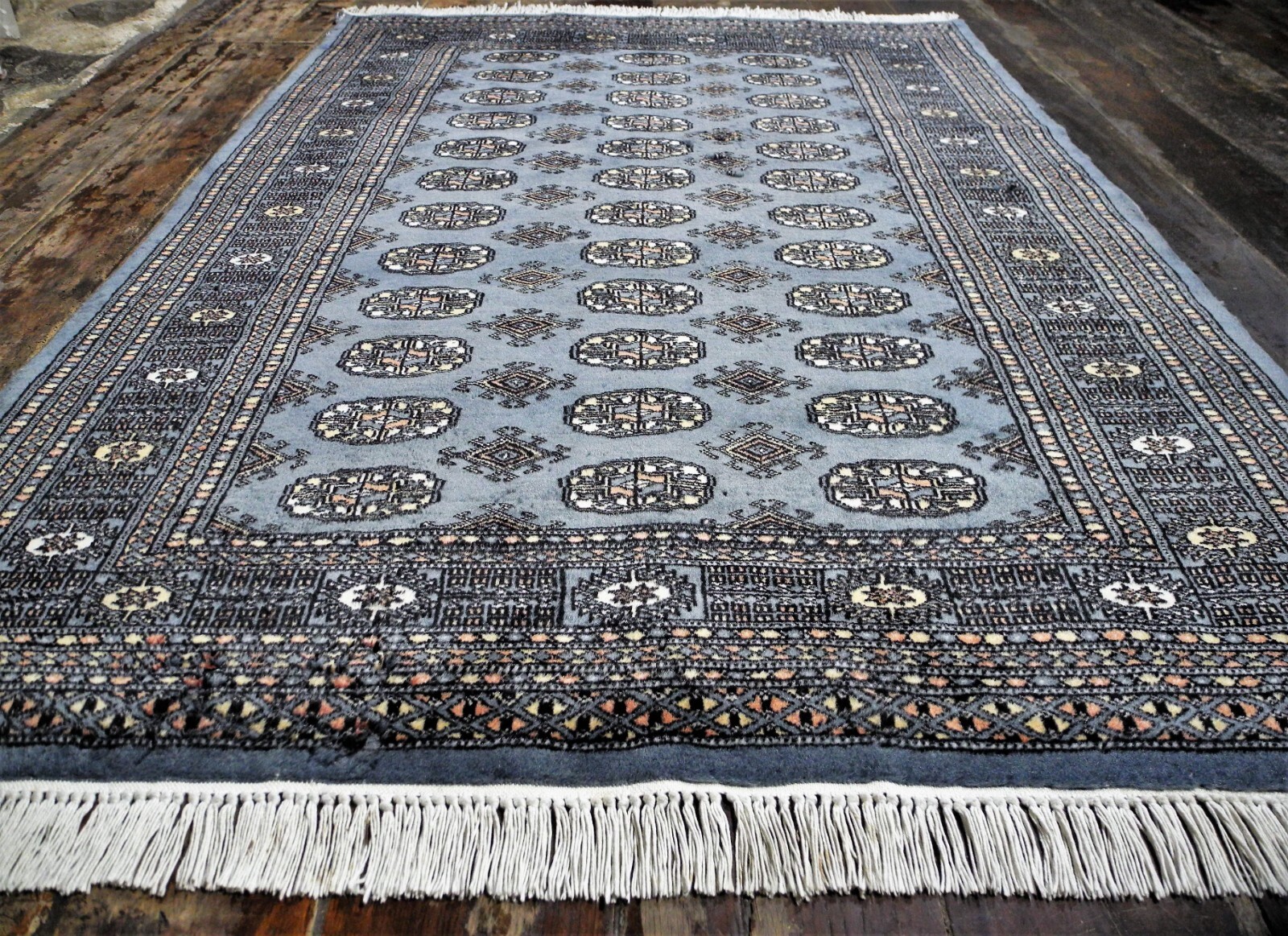 BLUE 6'3 x 4'1 JOHN LEWIS Handmade BOKHARA Persain WOOL Rug Handknotted