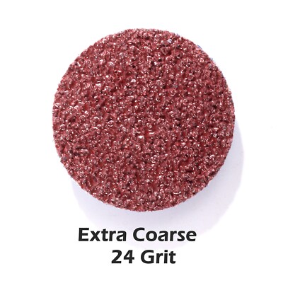 25-Pack 3" 24 Grit Roll Lock Sanding Discs For Die Grinder - Quick Change, Coarse