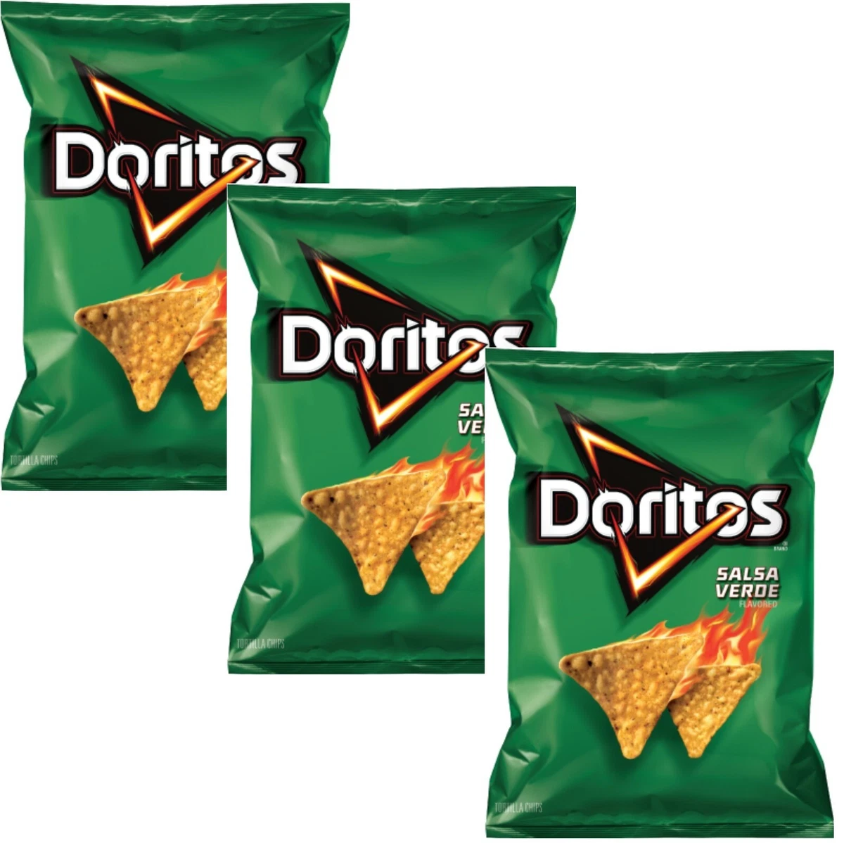 Doritos Salsa Verde Flavor Tortilla Chips, 9.25 Bags (Pack of 3