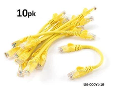 10-PACK 6 inch CAT6 Network UTP Ethernet RJ45 Full 8-Wire Patch Cable, Yellow