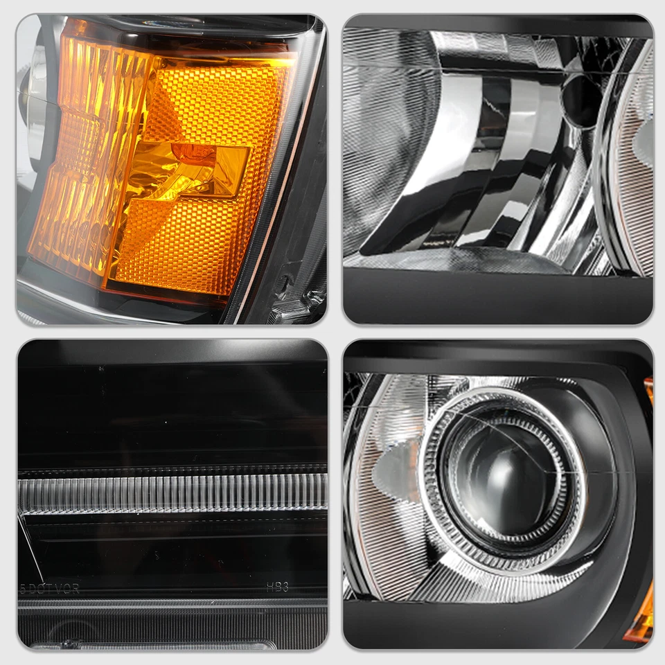 Halogen Headlights For 2015-2022 GMC Canyon Black Conversion Left+Right Pair L+R - Изображение 4 из 4