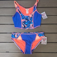 TYR Women's Coral Floral Florina Nico Top W/Kiki Bottom Sz S New
