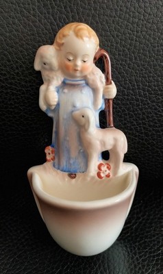 Hummel Goebel Weihwasser Kessel 35/0  Der gute Hirte -Jesuskind mit Lämmern -