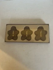 Holiday Brown Gingerbread Man Floating Unscented Wax Candles Set Of 3 NWIP