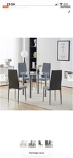 NEW Grey Dining Table and 4 Chairs Set