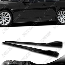 86" x 4" Universal Painted Black Side Skirt Extension Rocker Splitters Lip 6pcs