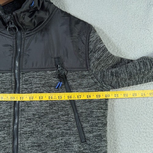 Superdry Jacket Men Small Black Gray Mountain Softshell Hybrid Zip Hooded Jacket - Picture 20 of 22