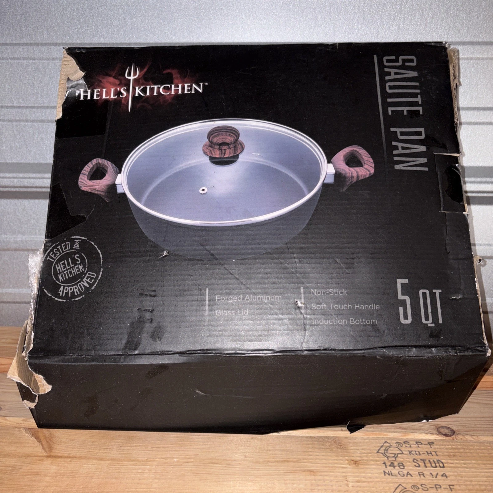Hell's Kitchen Non-Stick 5 Qt Saute Pan w/Glass Lid