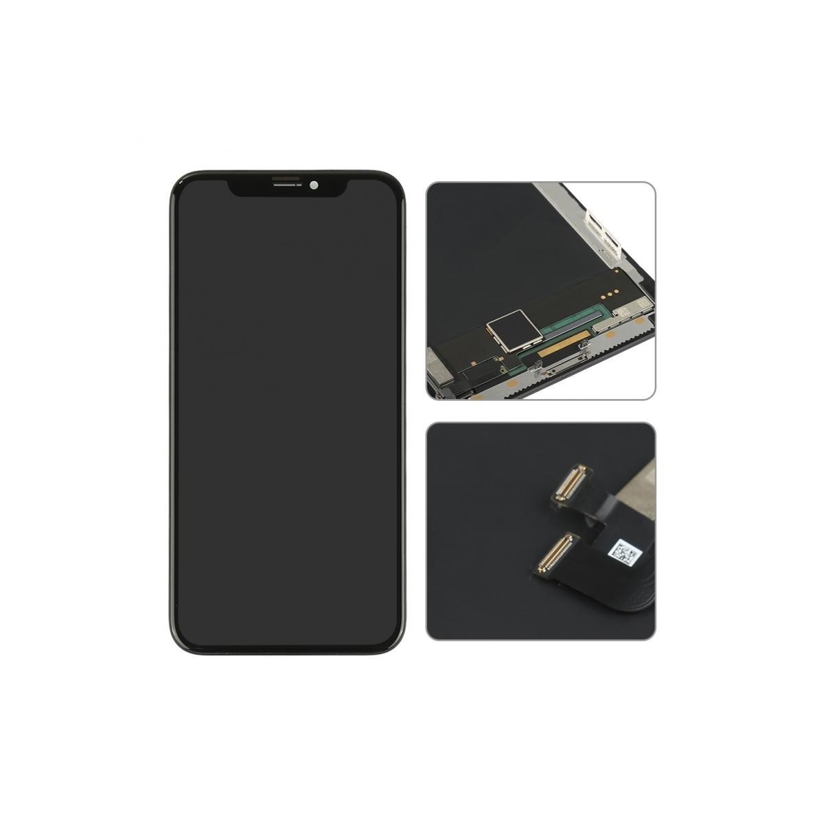 Écran iPhone X avec châssis pré-assemblé vitre tactile noire et kit complet de réparation