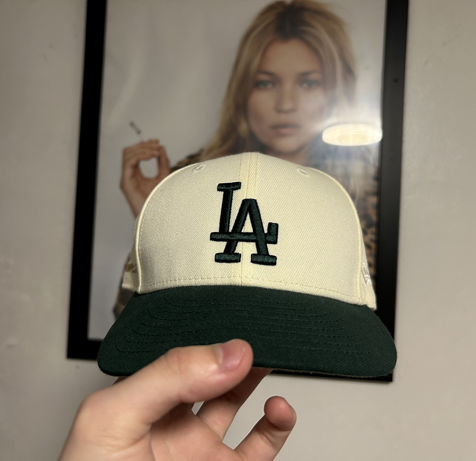 Aime Leon Dore ALD New Era LA Dodgers Hat Botanical Green Ivory 7 1/4 worn once