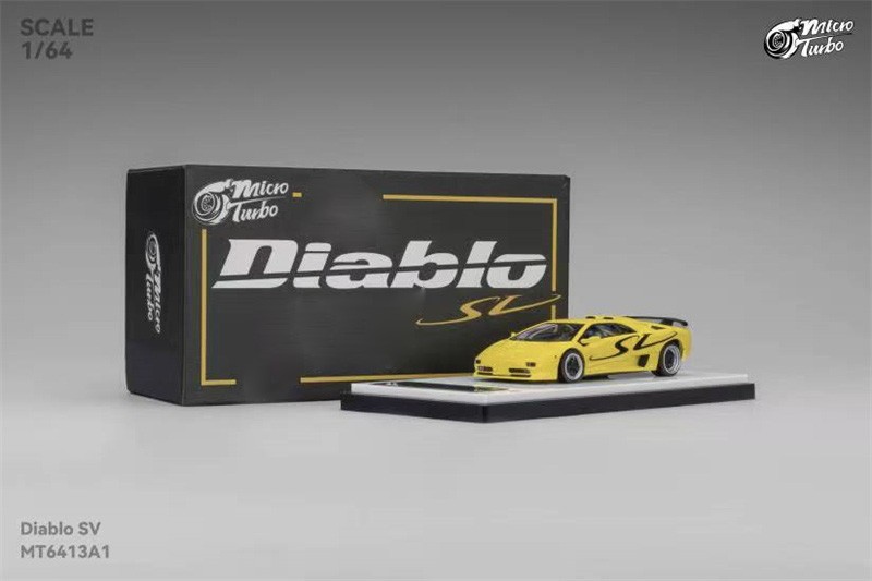 Micro Turbo 1:64 Diablo SV Metallic yellow Diecast Model Car | eBay