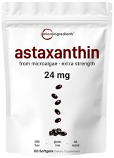 Micro Ingredients Astaxanthin 24mg, 60 Softgels, 2 Month 60 Count Pack of 1 