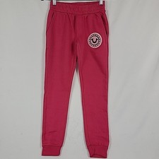 NWOT True Religion Kids Embroidered Logo Sweatpants Joggers Pink Sz M